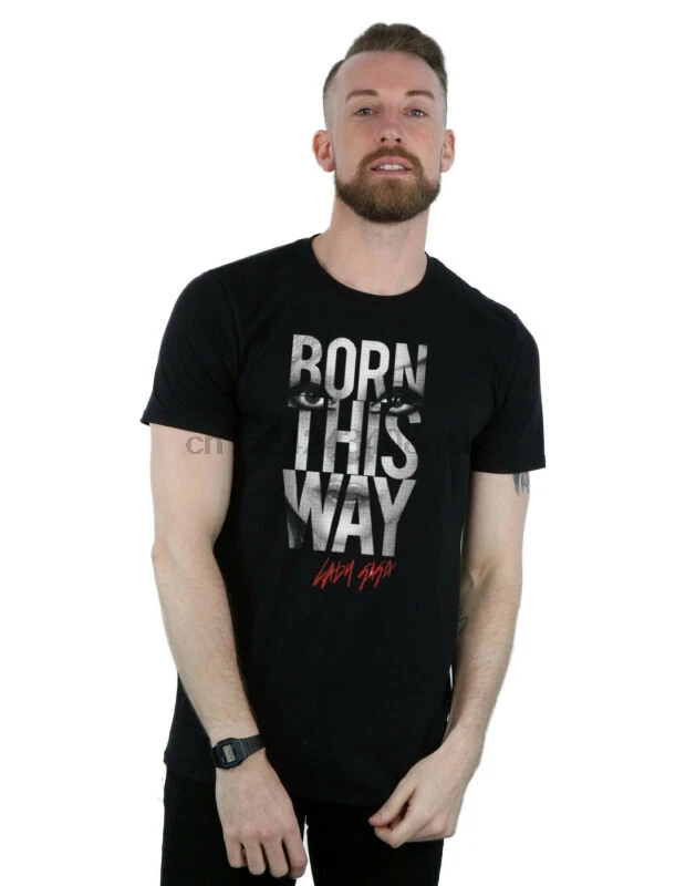 Lady Gaga Men's Born This Way Text T-Shirt 5057245636247 | Мужская одежда