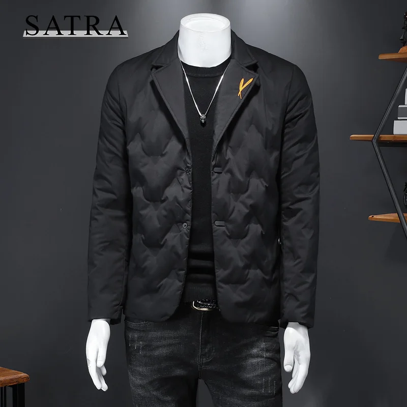

SATRA 2021 New Arrival Men 90% White Duck Print Down Hooded Jackets ,Men's Winter Thick Warm Parka Overcoat Down Jackets