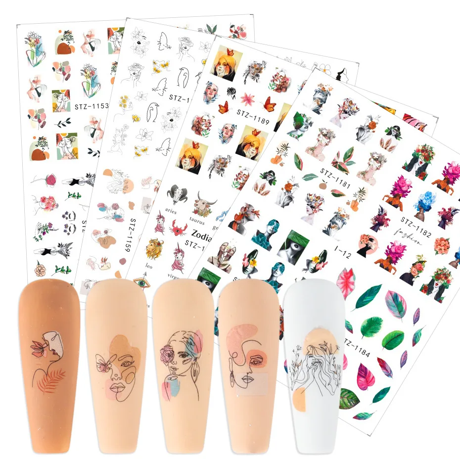 New 24 Design Nail Water Sticke Fruit Flower Series Decoration English Alphabet Watermark Sticker Set Stickers | Красота и здоровье