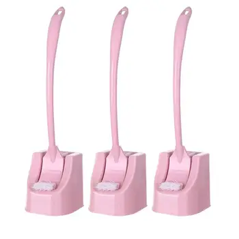 

3pcs Toilet Brush With Base Blind Angle Bathroom WC Cleaning Brushes Set Long Handle Corner Brush