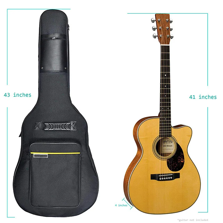 Tecido Oxford Acoustic Guitar Bag, mochila impermeável,