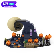 

Moc City Architecture Nightmared Befored Christmasly Classic Animation Snow Scene Building Blocks Set Model Toys Christmas Gifts