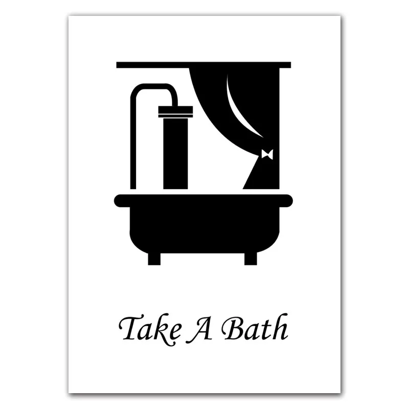 Minimalist-Black-And-White-Quote-Canvas-Painting-Print-Wall-Art-Print-Picture-Take-A-Bath-Shit (6)