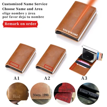 

Mini Purse Magic Purse Money Bag Male Thin Slim Trifold Wallet Engraved Name Leather Men Wallets Card Holder Customize