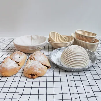 

Mass Bread Dough Storage Rattan Basket Bread Proofing Baskets For Home Baking Kitchen Storage Container Fruit Vegetables Set