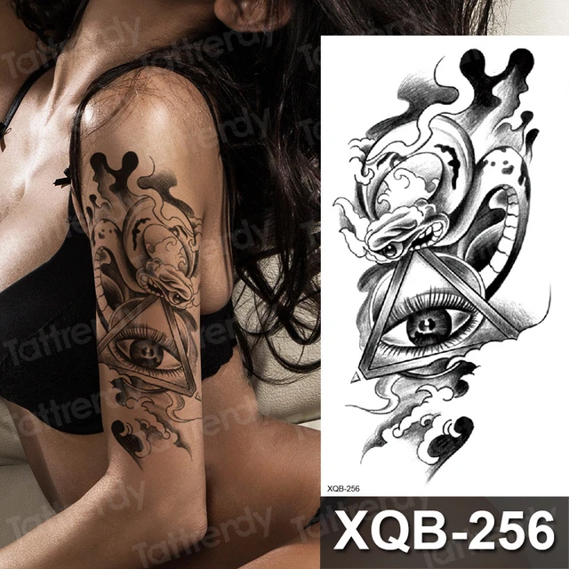 Skull sleeve tattoo designs for men women temporary armband tattoos dragon  black henna tatoos wrist arm legs body art stickers