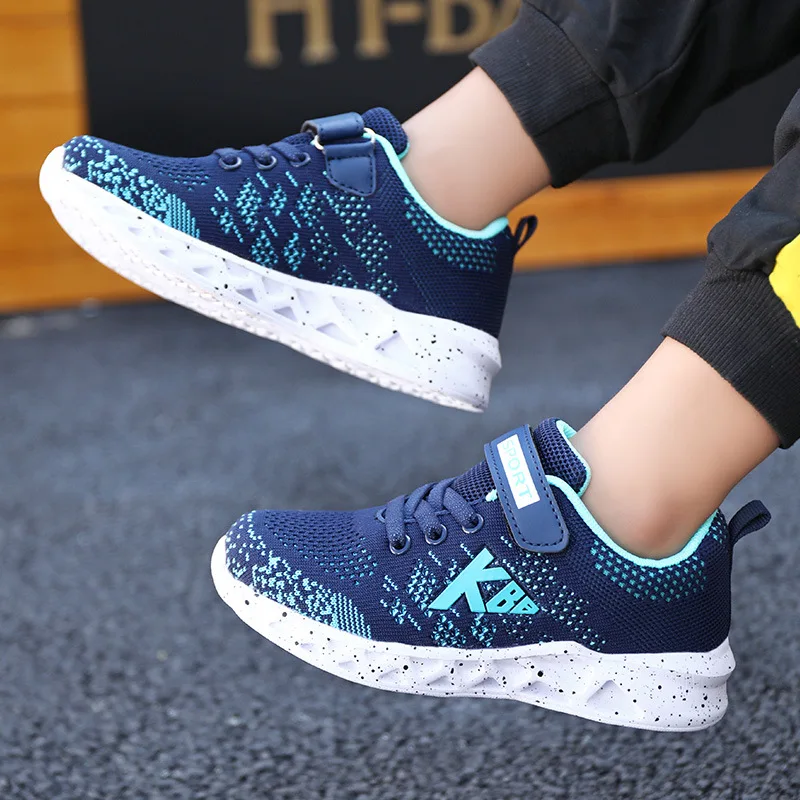 

Spring And Autumn BOY'S Shoes Fly Woven Athletic Shoes Casual Breathable Mesh Children Sports Shoes Knitted Cloth