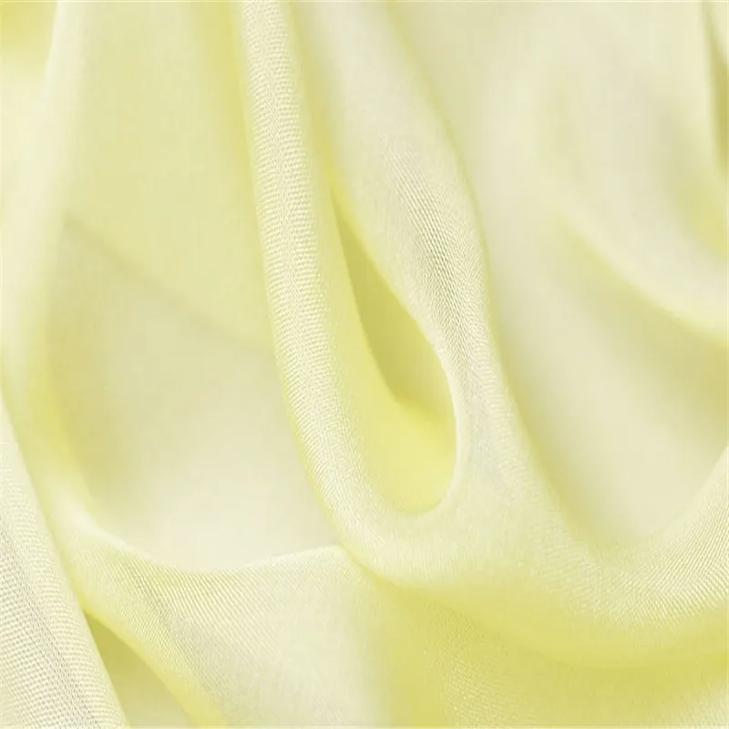 Шелковая шифоновая ткань 6 момме 140 см 5" мягкий чистый натуральный материал шифоновые шелковые ткани для изготовления весенних женских платьев - Color: 8 yellow2