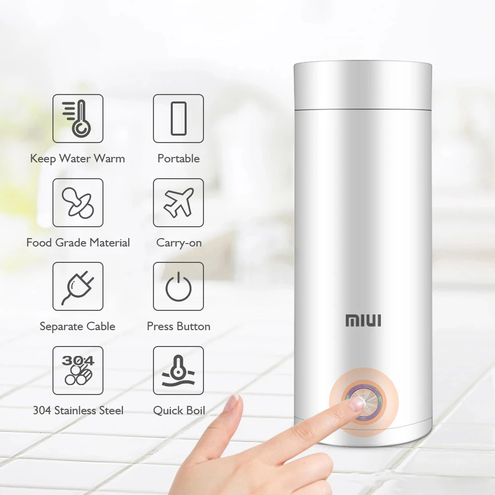 Xiaomi portable electric kettle 400ml rechargeable heating insulated coffee cup intelligent household outdoor hot kettle