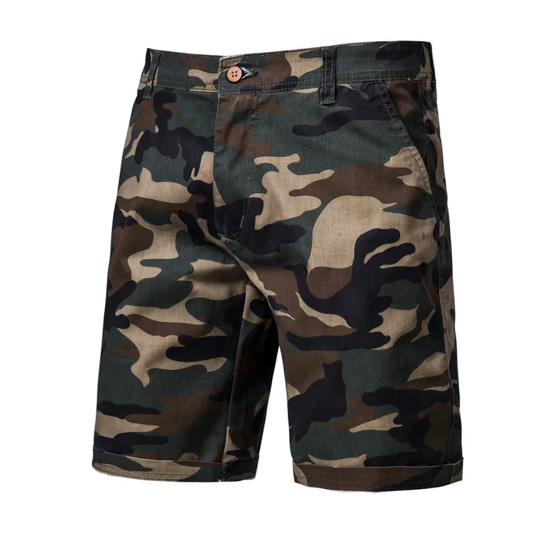 Camouflage Shorts Military Knee-Length Summer Casual 100%Cotton New Men High-Quality