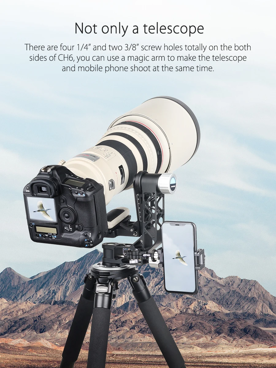 INNOREL CH6 Gimbal панорамная головка штатива с Quich Release Plate для телескопа вращение на 360 ° Высокая точность CNC, максимальная нагрузка 25 кг