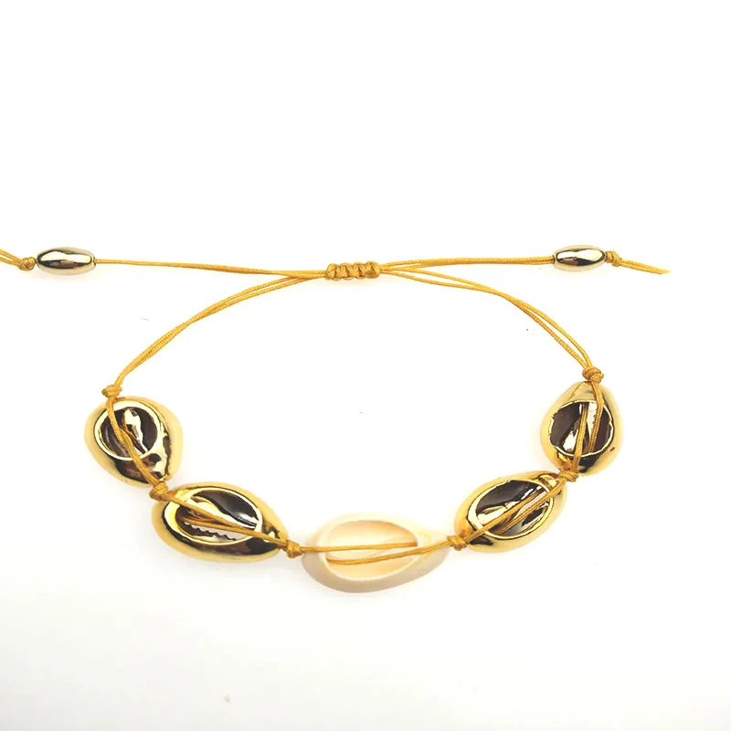 Moda раковина Каури joyeria pulseras для женщин delicalado цвет Оро фарет carcasa encontrar pulsera hecha a mano для женщин al