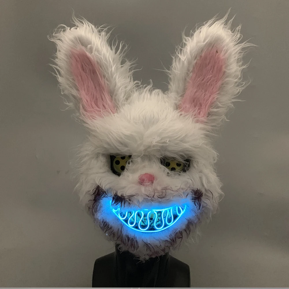 Новинка 2019 светодиодный светящийся Хэллоуин маска убийца крови кролик плюшевый