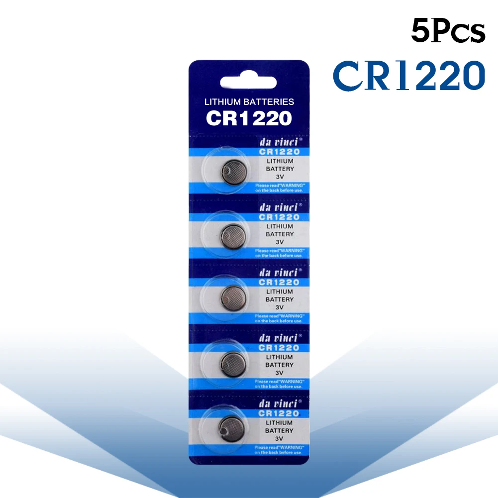 Pilas de botón de litio YCDC 5 uds 3V CR1220 DL1220 BR1220 LM1220, batería de moneda para reloj, calculadora electrónica de juguete