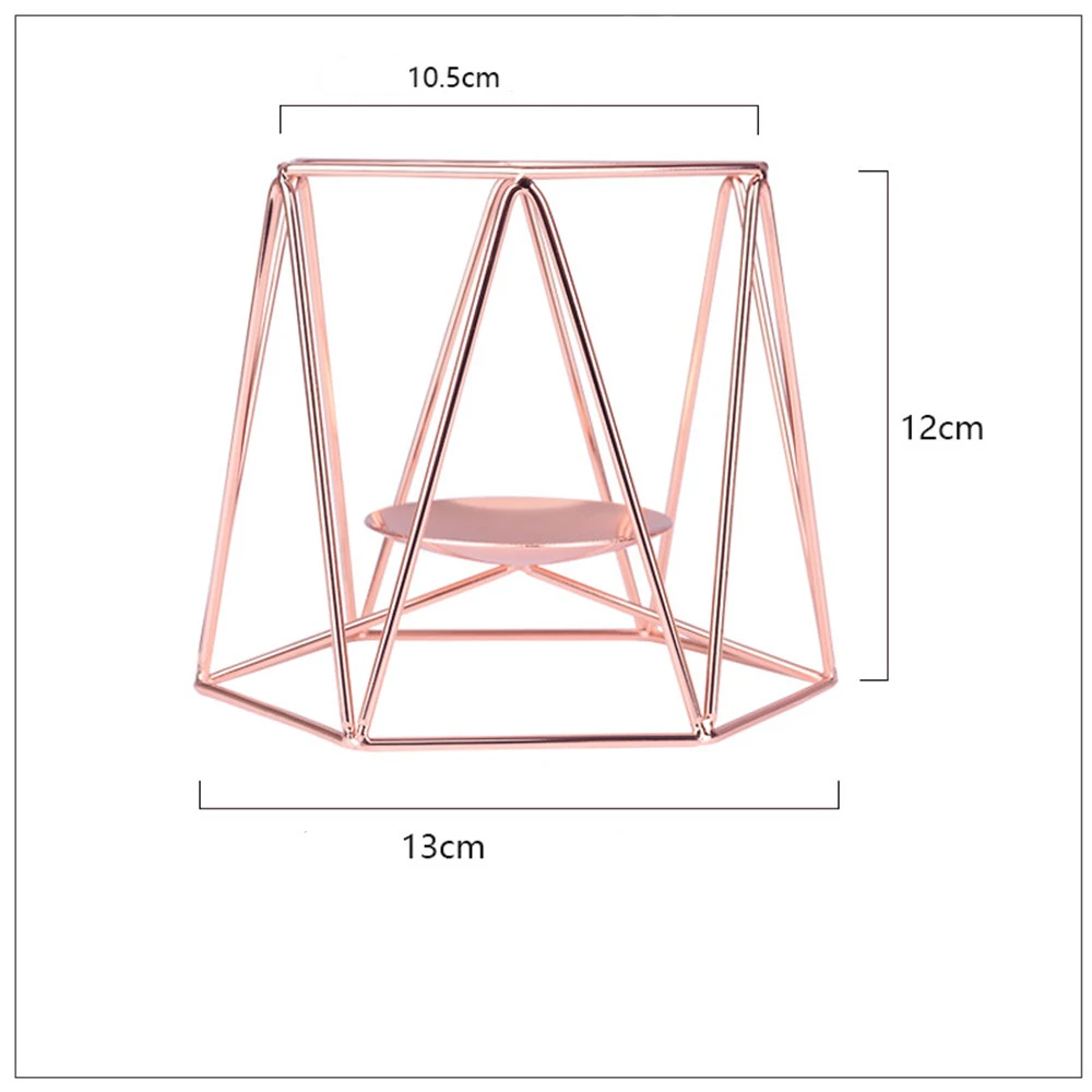Скандинавский Железный подсвечник из розового золота, минималистичный металлический подсвечник из золота, роскошный Рождественский Декор, Настольная подсвечник - Цвет: Rose Gold S