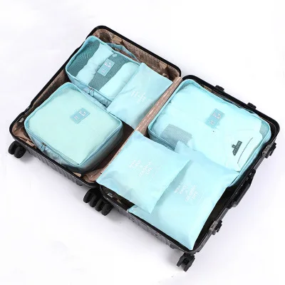 6 шт./компл. сетчатая, для путешествий сумка в сумке Чемодан Органайзер куб для упаковки набор для Костюмы хранение чемоданов косметический чехол для белья - Цвет: 2