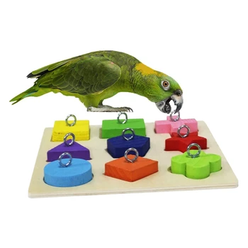 

Bird ligence Training Toy Parrot Educational Toys Parrot Wooden Block Puzzle Toy for Small and Medium Parrots and Birds