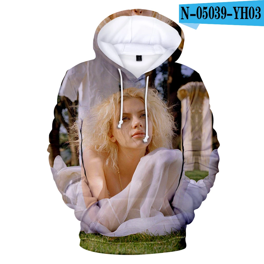 3D Scarlett Johansson/Детские толстовки с 3D рисунком; удобные повседневные мужские пуловеры в стиле Харадзюку; сезон осень; пуловеры с 3D капюшоном в стиле Скарлетт Йоханссон - Цвет: 3D