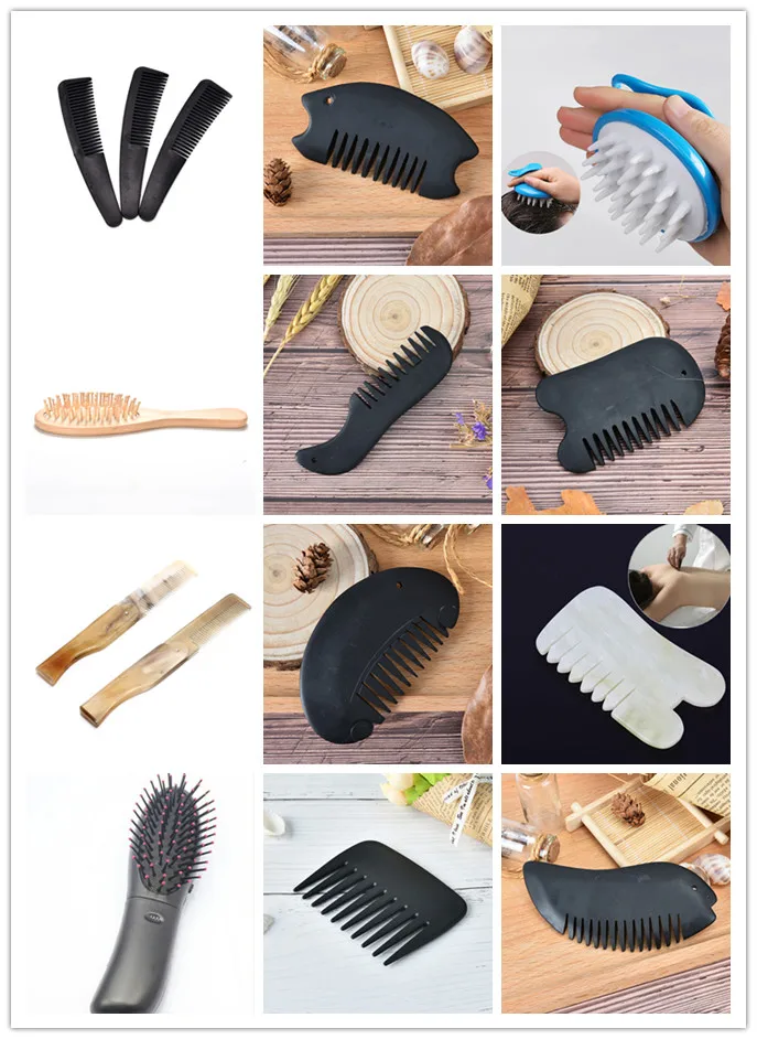 NEW Guasha Comb Massager Energy   Massage Relaxation Tool Hair Brush Black Bian Stone guasha Board Health Care