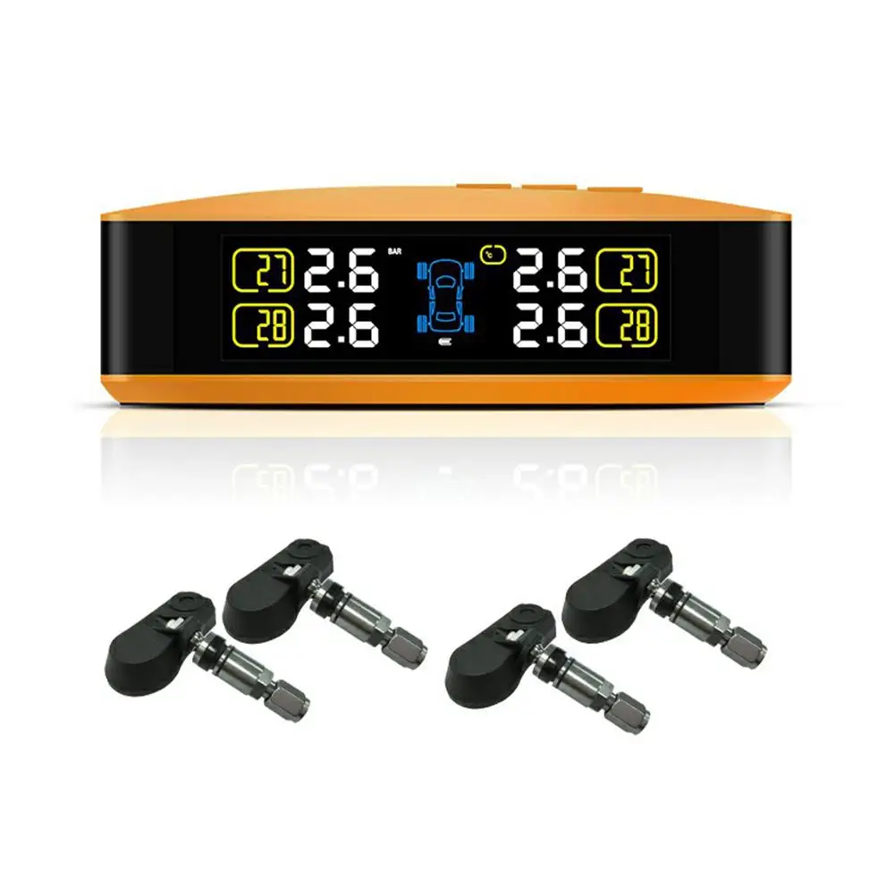 U8 беспроводная система контроля давления в автомобильных шинах TPMS с 4 внешними датчиками зарядка через usb встроенный аккумулятор монитор для шин