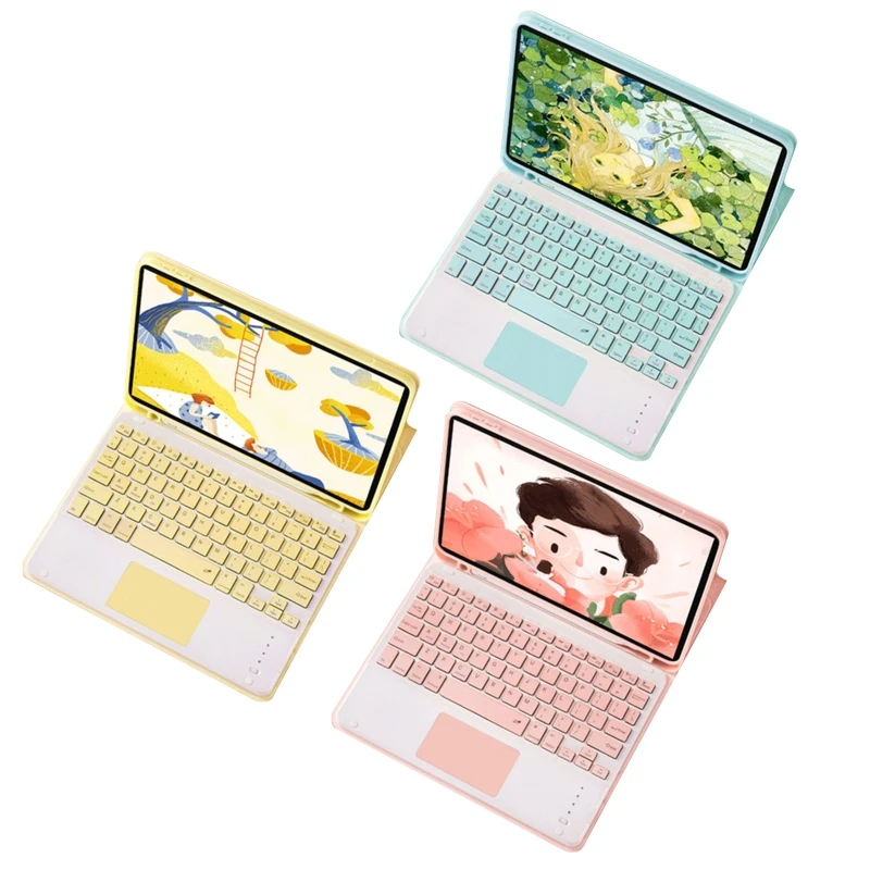 

For Air2 Pro9.7 2017 2018 Ultra Slim Smart Cover Bluetooth Touchpad Keyboard Case Removable