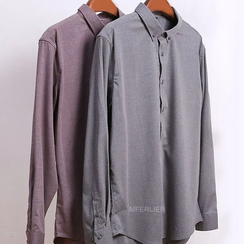 Демисезонные мужские рубашки больших размеров 5XL 6XL 7XL бюст 146 см рубашка с длинными рукавами для мужчин 2 цвета