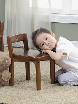 

Children's chair solid wood student home small chair stool baby eating dining non-slip bench small bench non-slip mat
