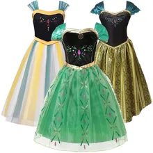 Платья Эльзы и Анны для девочек; детские маскарадные костюмы принцессы Анны; Детские платья для костюмированной вечеринки; вечерние костюмы для Хеллоуина