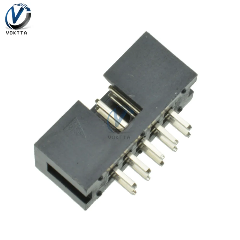 Новинка, 5 шт./лот, 2,54 мм, 2x5 Pin, 10 Pin, прямой штекер, экранированный разъем IDC
