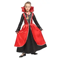 Костюм вампира для девочек на Хэллоуин; костюм для сцены; костюм ведьмы; костюм вампира; маленькая принцесса; карнавальный костюм