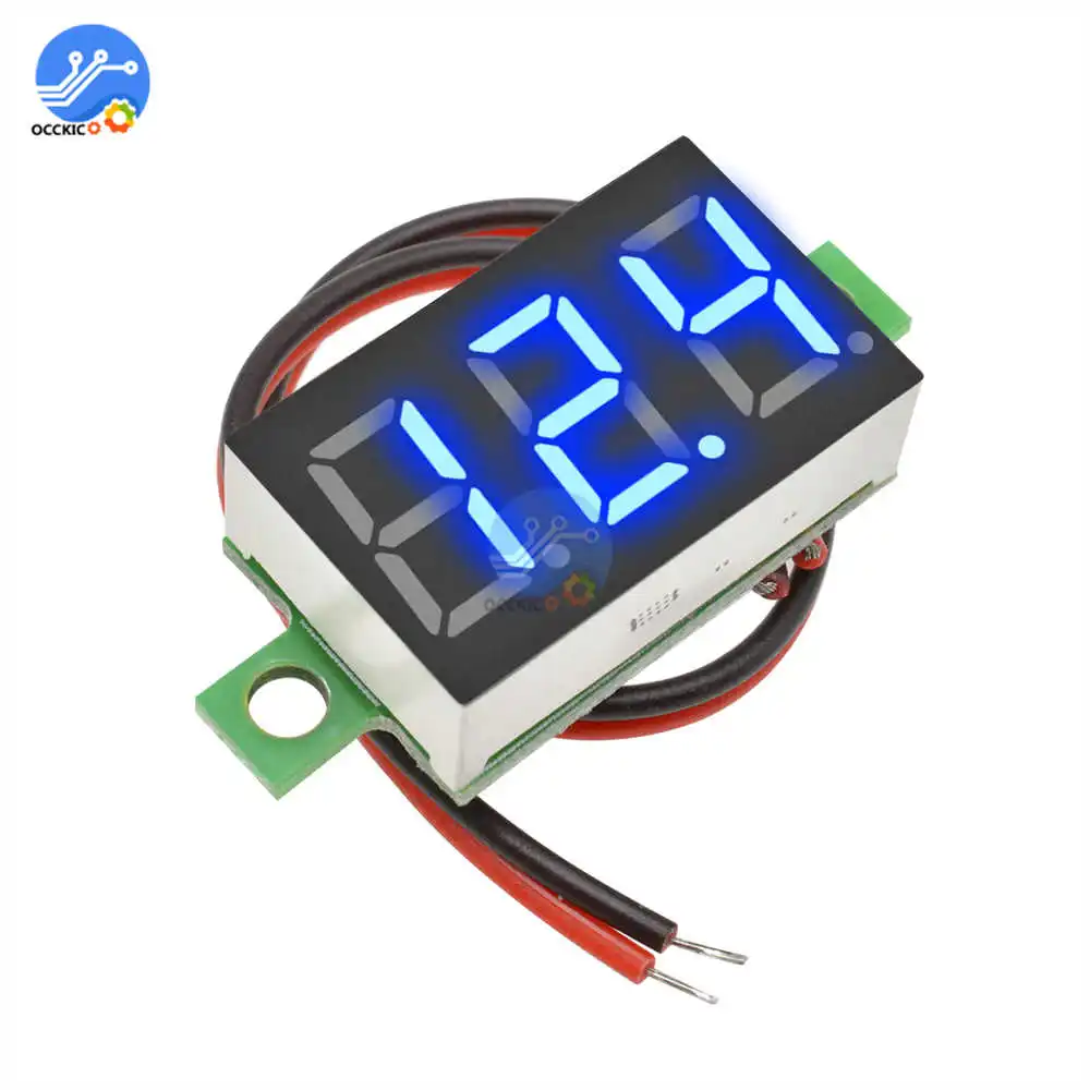 Цифровой мини вольтметр светодиодный 0 36 дюйма красный/синий|panel voltage meter|voltmeter