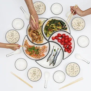 

Set Platter Combination Creative Net Red Moon Plate Dishes Table Set Table Family Chinese New Year's Eve Meal Plate Nordic.