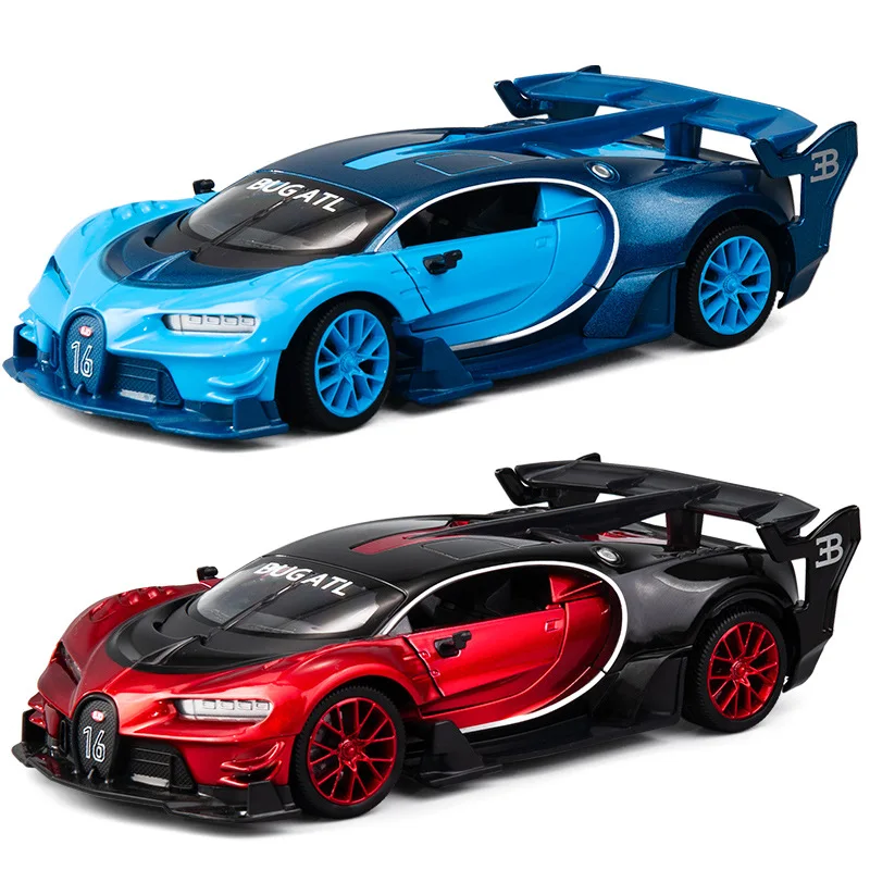 

1:24 Diecast Toy Car Model Metal Wheels Bugattis GT Sports Car Simulation Pull Back Car Collection Kids Boys Toys Christmas Gift