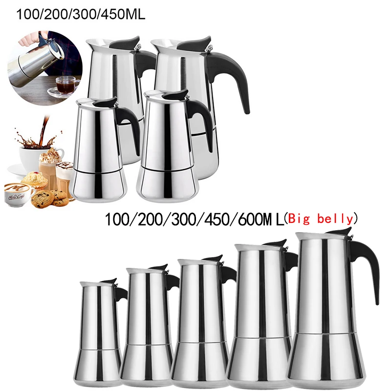 Чайник из нержавеющей стали портативный чайник для кофе эспрессо Moka Pot Pro Barista 100