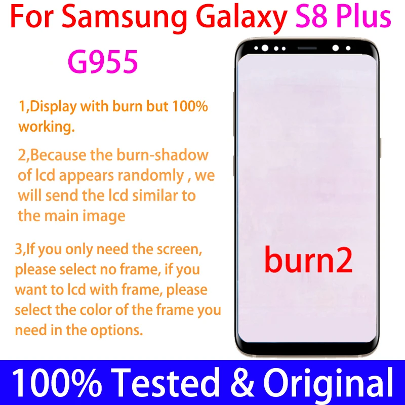 mobile phone lcd screens Original For Samsung Galaxy S8 plus G955 G955F g955u S8plus Lcd Display With Touch Screen Digitizer 6.2'' AMOLED burn shadow screen for lcd phone cell
