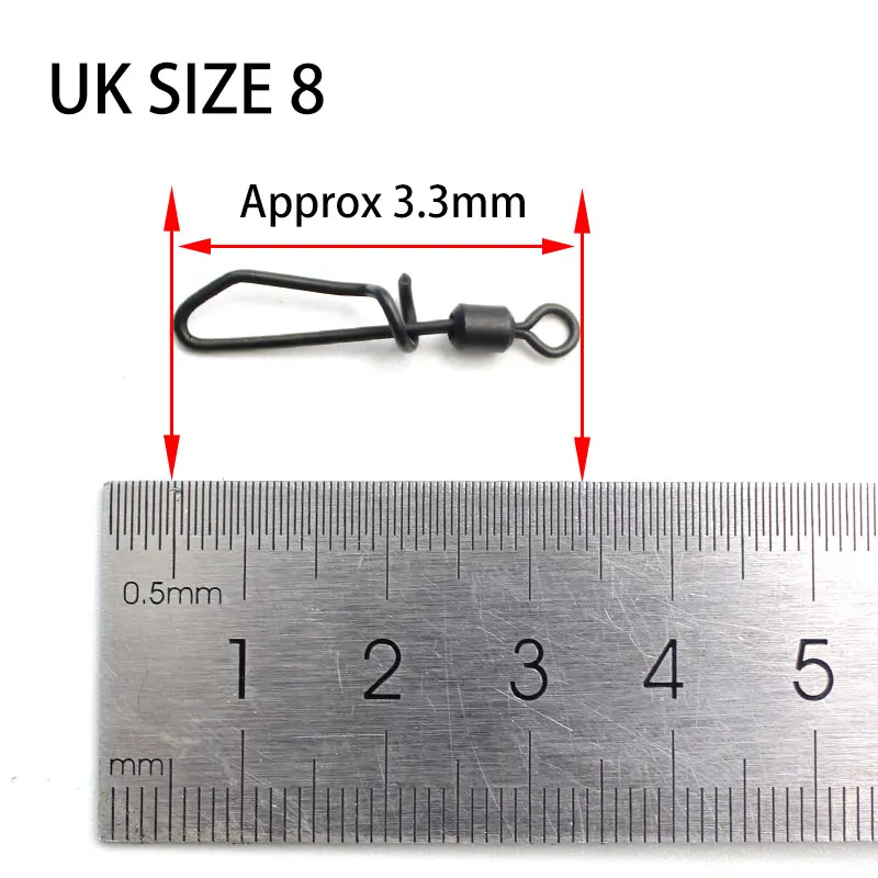 15 Stück Karpfenangeln Zubehör Link Lock Wirbel Karpfenangeln Drehringe 360 ° Rotation's Karpfenangeln Rollen Wirbel für Karpfen – Detail 2