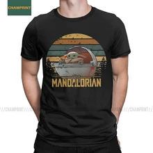 Мужские футболки детская футболка йода мандалориана забавная хлопковая футболка с коротким рукавом, Звездные войны, чайки, джедай, Фетт, одежда с круглым вырезом