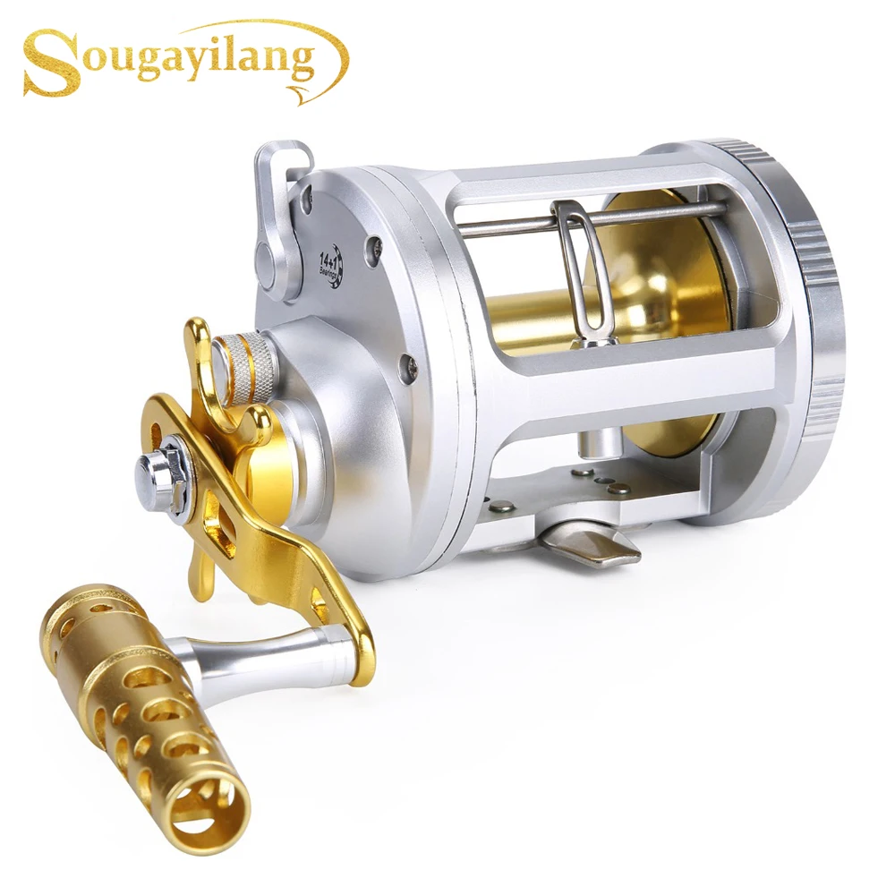 Sougayilang Strong Trolling Fishing Reel Saltwater Freshwater Bait Casting Fishing Reels Right