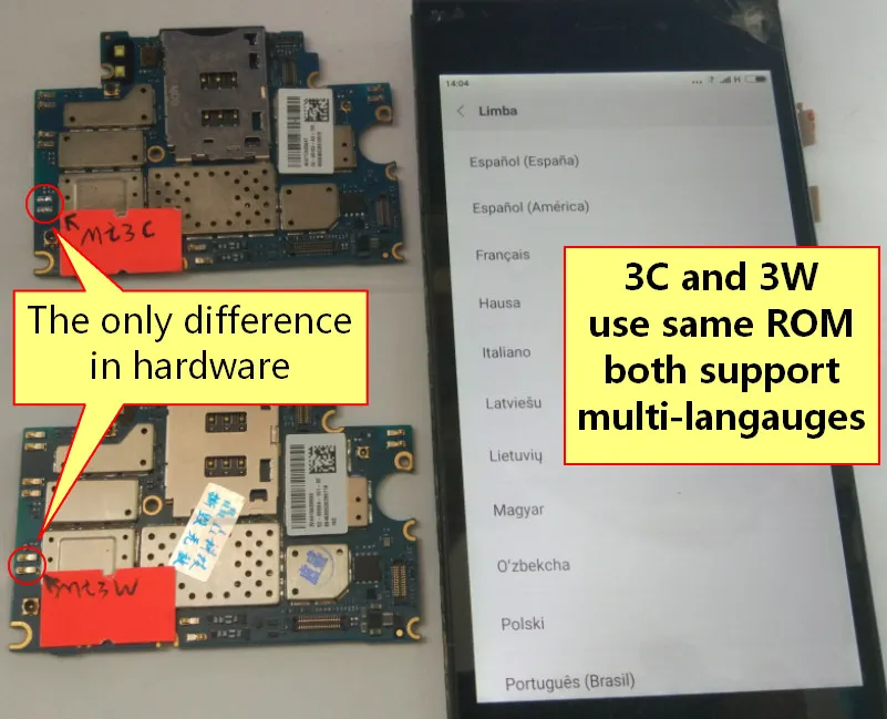 

1pcs For Xiaomi 3 M3 MI3 WCDMA CDMA MI3W MI3C MI3W/C 2G RAM 16GB ROM Mainboard Motherboard Board Replacement from original phone