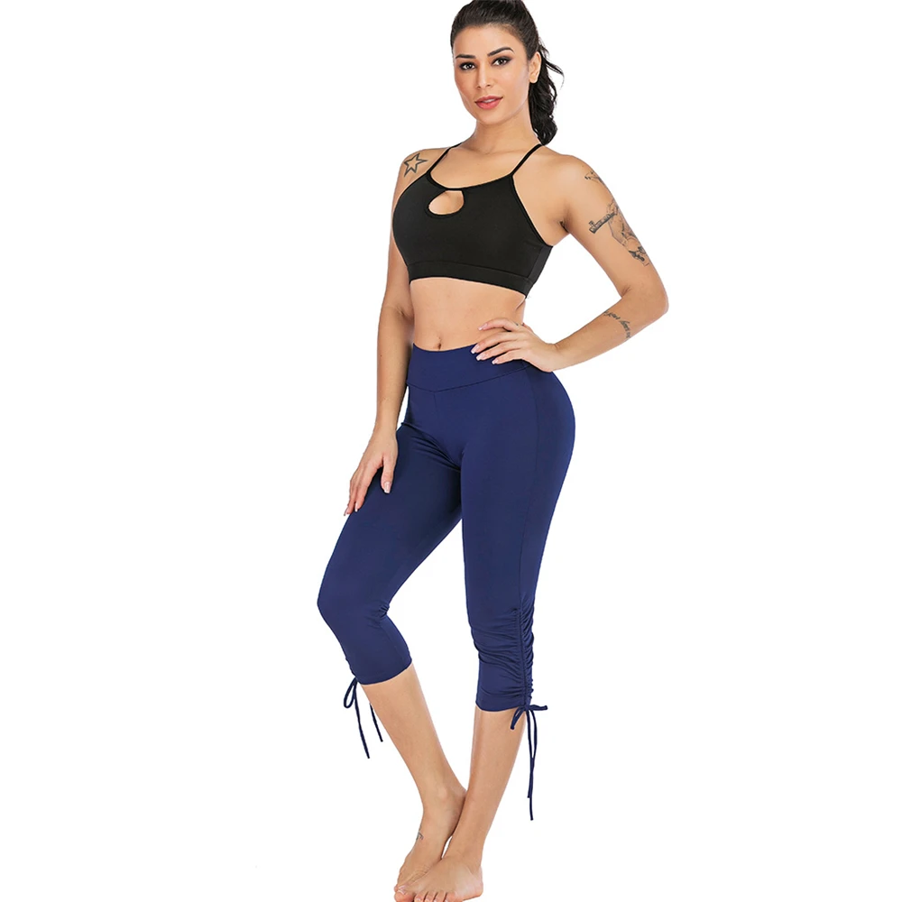 Loozykit, женские Леггинсы для йоги размера плюс, для спортзала, фитнеса, длиной до середины икры, с высокой талией, штаны для бега, спортивные тянущиеся женские леггинсы, штаны для йоги