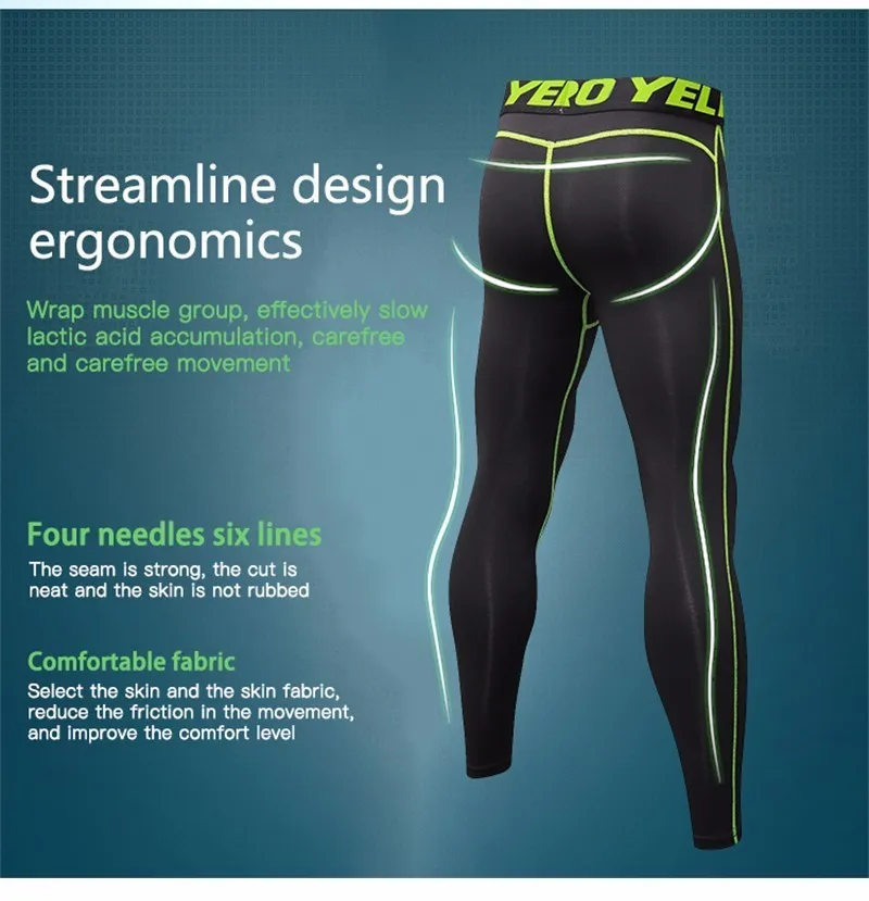 Компрессионные Мужские обтягивающие леггинсы для фитнеса, бега, дышащие штаны для баскетбола, быстросохнущие эластичные штаны для пробежек и тренировок