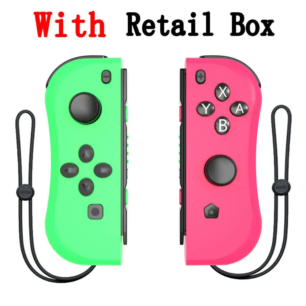 Bluetooth Джойстик для nintendo Zend ручка переключателя Joycon Joy Con Геймпад контроллер игровая консольная панель триггер джойстик - Цвет: Green Pink With Box