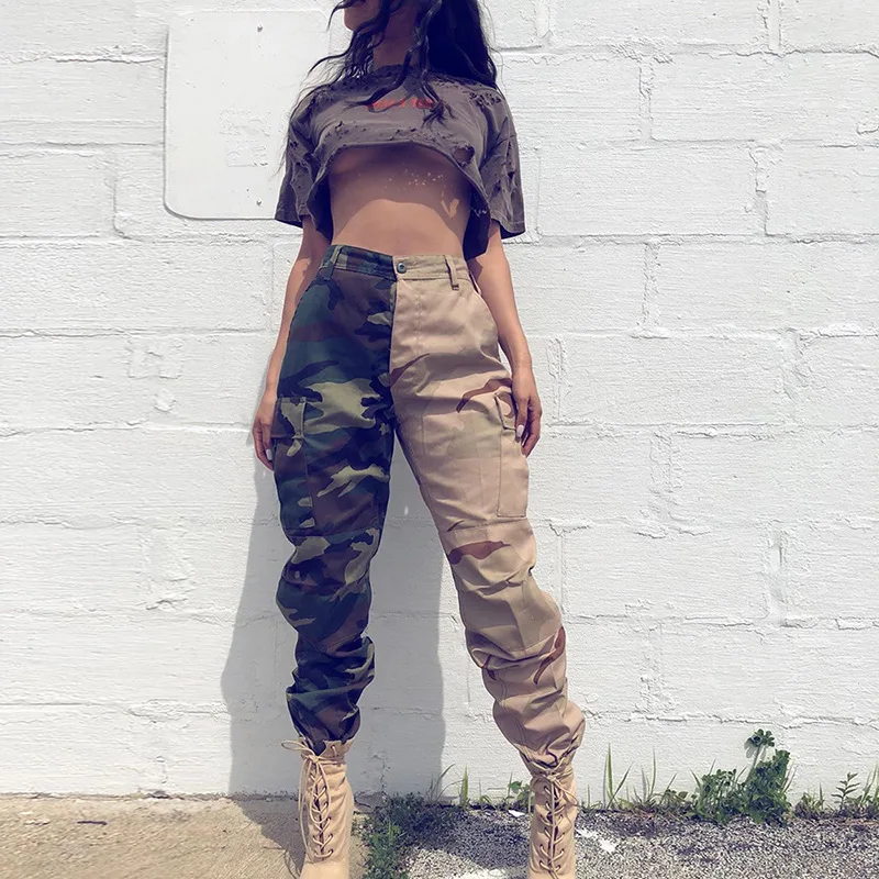 

Europe and America 2020 women's new characteristics desert camouflage color matching casual overalls women's Leggings