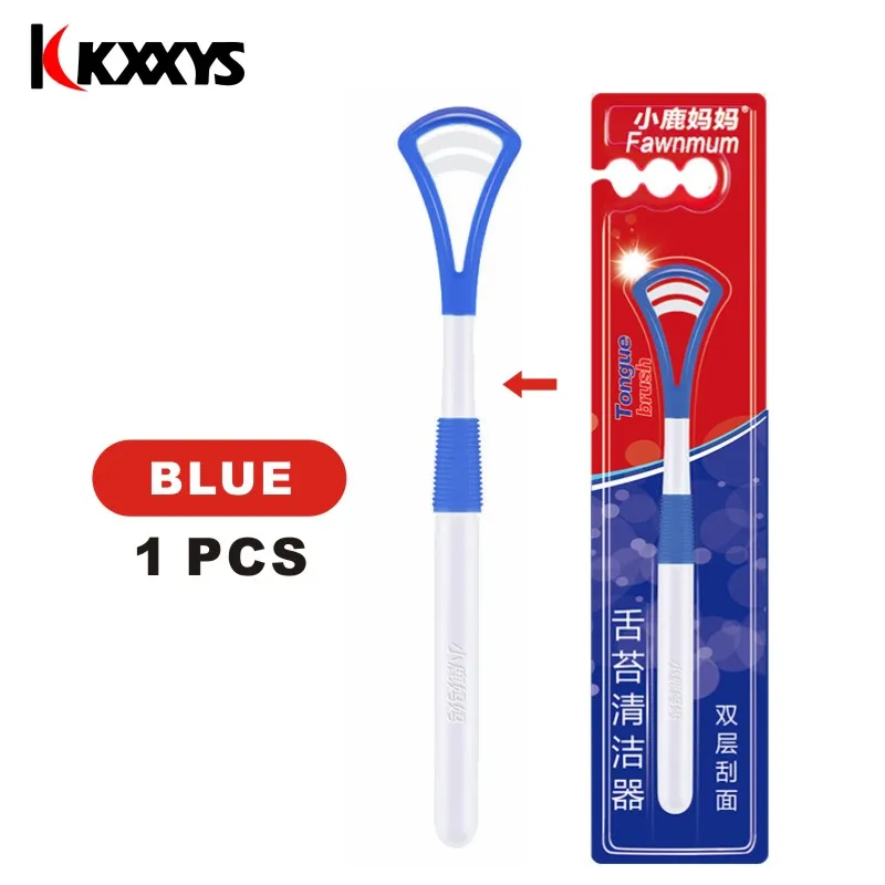 Blue 1pcs Tongue Scraper Brush Tongue Cleaner Cleaning Tongue Scraper For Oral Care Oral Hygiene Keep Fresh Breath Remove Coating - Цвет: Blue 1pcs