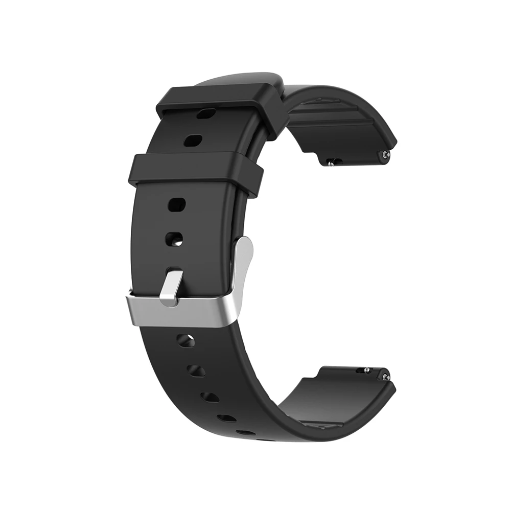Силиконовый ремешок для часов Huami Amazfit 2 A1807 Замена для умных часов ремешок на запястье 15 мм ширина интерфейса браслет ремень - Цвет: Черный