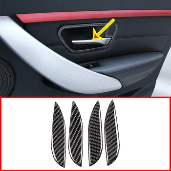 

Car Accessories 4pcs Real Car Carbon Fiber Car Inner Handle Decorative Cover Trim For BMW 3 Series GT F30 F33 F34 F35 2013-2018