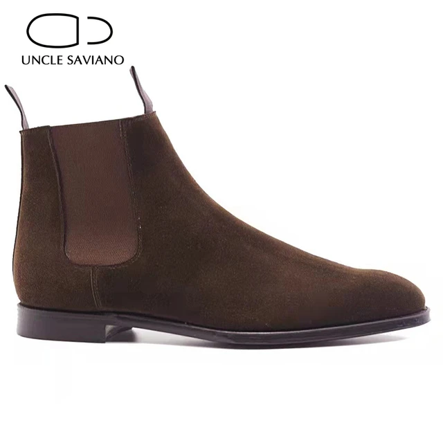 smække fyrværkeri eksotisk Uncle Saviano Chelsea Winter Men Boots Shoes Work Handmade Cow Suede Shoe  Man Add Velvet Non-slip Fashion Style Designer Boot - Men's Boots -  AliExpress