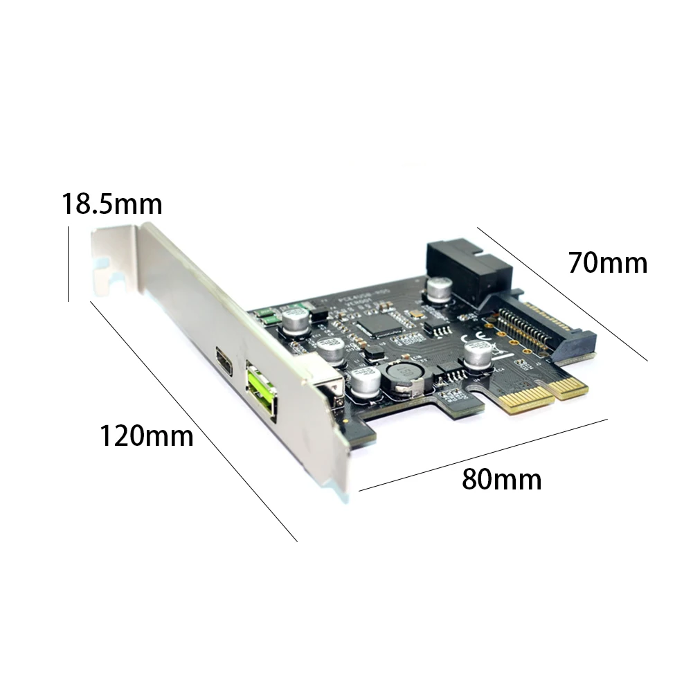 Быстрая зарядка PCI-E к USB3.1 легко наносить адаптер для карты расширения компьютера 5 Гбит/с мини 19PIN Тип C добавить на аксессуары SATA