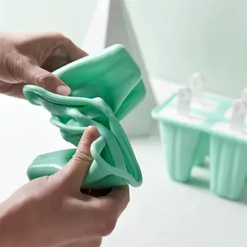 

4/6 Hole Silicone Ice Cream Mould Ice Cube Tray Popsicle Reusable Mold Dessert Ice Cream Barrel Diy Durable Mold A3Z0