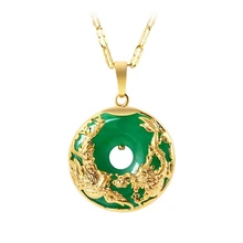 Collar De oro De 14K colgantes De Esmeralda para Mujer De lujo Colgante De 925 Mujer verde Jade Esmeralda Colgante Topacio piedras preciosas collares(China)